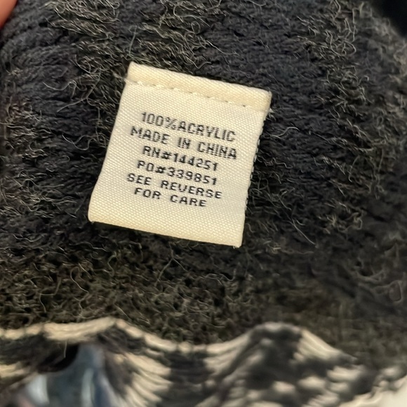 8 RED BUTTERFLIES Knit Print Waterfall Drape Open Front Cardigan black & white - Picture 4 of 5